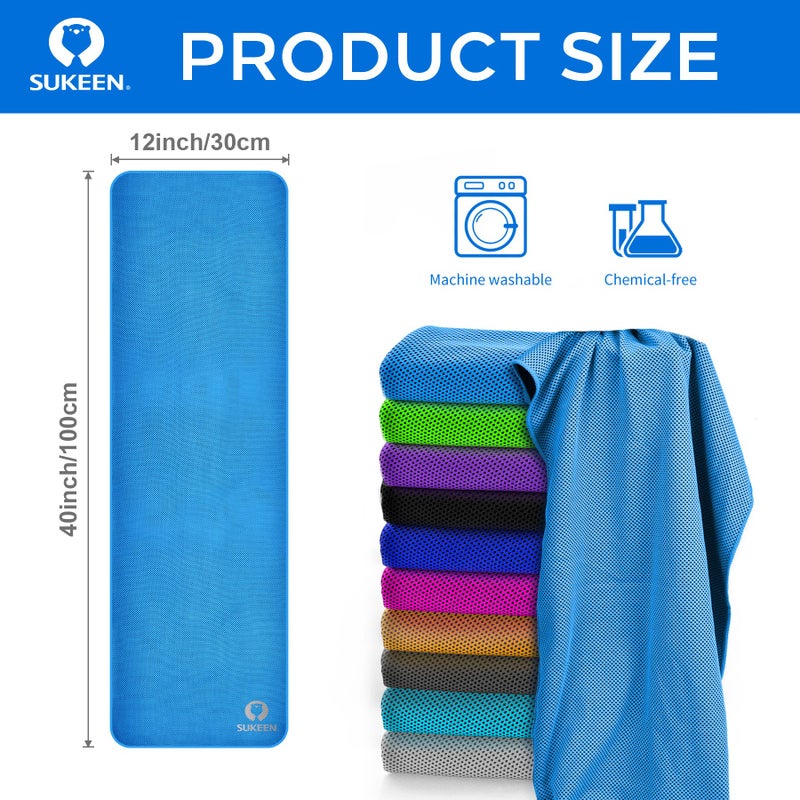 Sukeen Cooling Towel (40"x12") for Neck & Head - Soft Breathable Chilly Sweat Towel for Yoga, Golf, Gym, Camping, Running, Workout & More Activities - Image 2